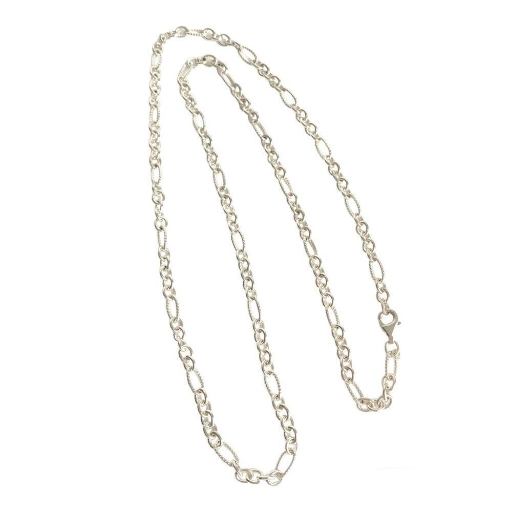 Sterling Silver 30” Chain Necklace Fancy Link Textured Designer Armbrust Vintage